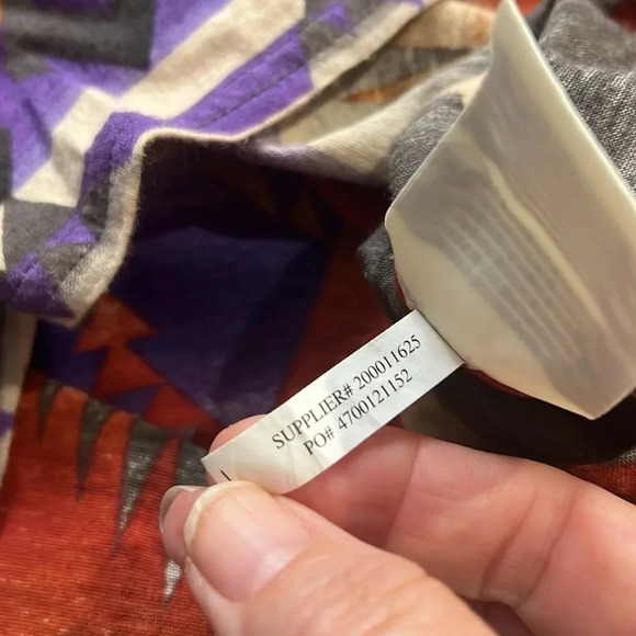 Denim & Supply Ralph Lauren Brown Purple Fringed South Western print top size XS - Picture 8 of 10